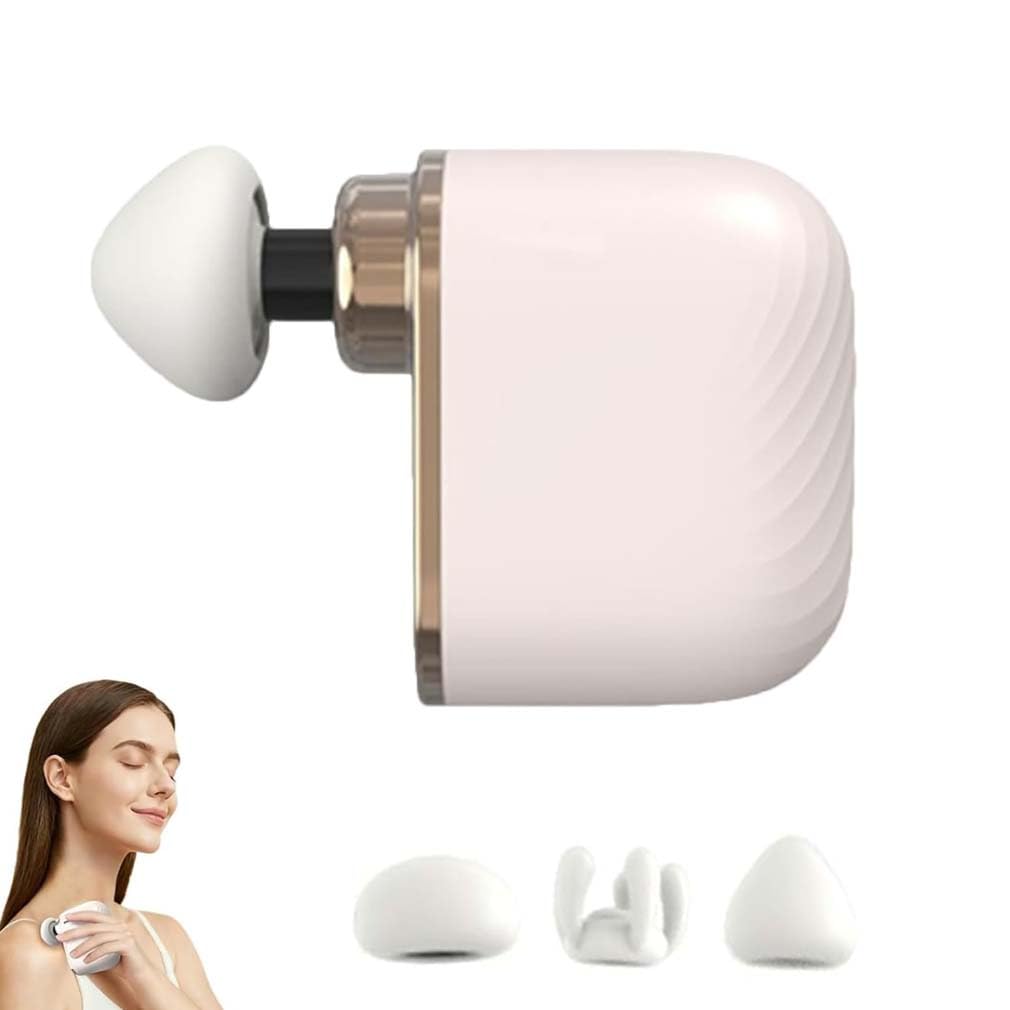 Pocket Massage Gun, Mini Massagepistole, Tragbares Tiefengewebe Muskel Percussion Massagegerät mit 3 Massageköpfen, Wiederaufladbar Handmassagegerät für Reisen Heimbüro