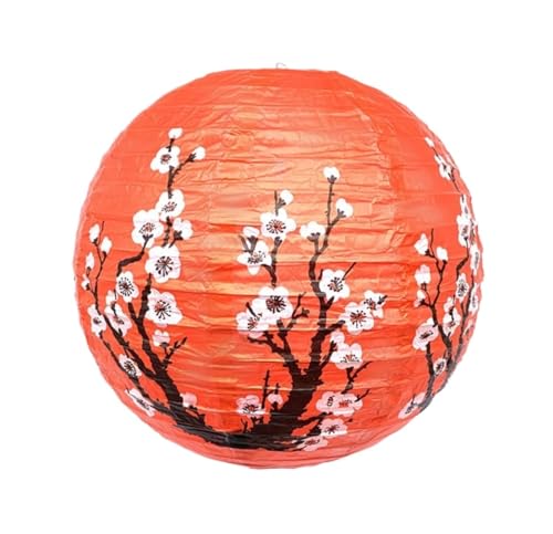 HDICUHNANU Farolillos de Colgantes Paquete De 5 Farolillos Papel Estilo Chino con Estampado Floral For Decoración Bodas, Fiestas Y Hogar Tradicionales Chinas(Rot)
