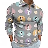 Buewutiry Polo de manga larga para hombre - Lindas camisetas de golf de otoño para hombre con cremallera, Estilo 23, S