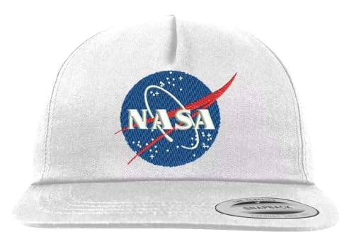 NIMAMA Unisex Erwachsenen Snapback Cap mit NASA-Motiv - für Weltraumfans - Weiß