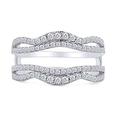 SAVEARTH DIAMONDS Round Shaped Lab Created Moissanite Diamond Double Infinity Chevron Enhancer Wrap Guard Ring for Womens in 18k Gold Plated 925 Sterling Silver (0.60 Cttw, G-H/VVS1) Jewelry for Gift2