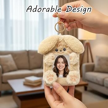 ZHLKHIOP Pacote com 3 chaveiros de photocard de pelúcia – suporte