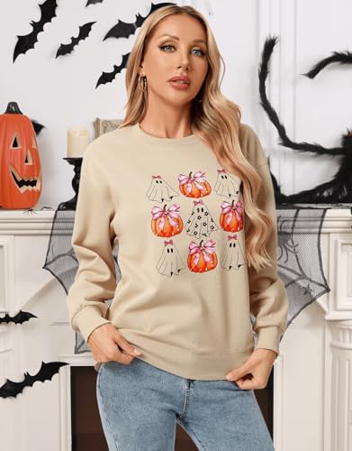 Womens USA Sweatshirt, Long Sleeve Crewneck Pullover with American Flag & Stripes Star Print - Casual Top