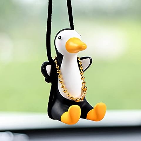 Cute Little Duck Car Pendant Car Rearview Mirror Swing Suspension Swing Duck Accessories Cover