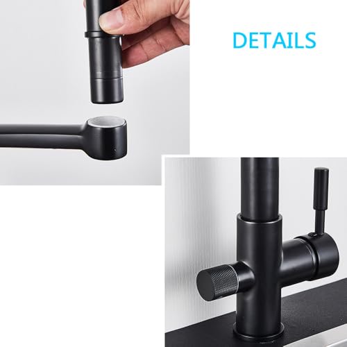 Robinet de cuisine à tirette avec double poignée pour eau pure