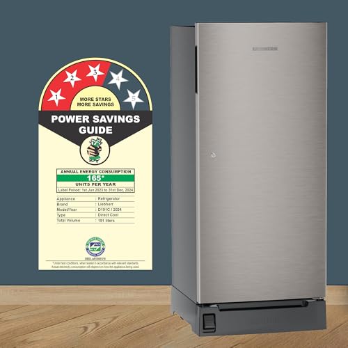Image of Liebherr 191L 3 Star Inverter, Direct Cool,Handsfree Open with Foot Pedal, Pocket Handle,Single Door Refrigerator,20 Yrs Warranty on Compressor,Freezer 22L, Vegetable Organiser,Grey Steel(2024 Model)