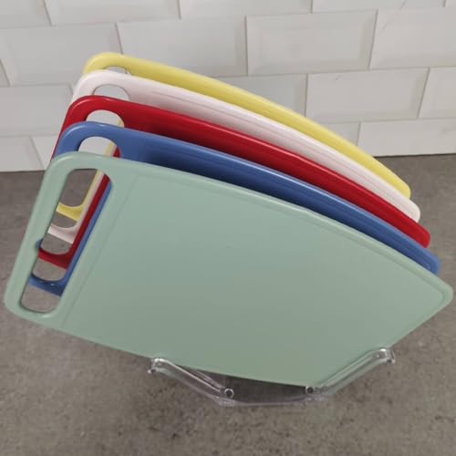 Conjunto 5 Tábuas de Corte com Suporte para Cozinha Coloridas 26x18cm Pequenas Cinquetti