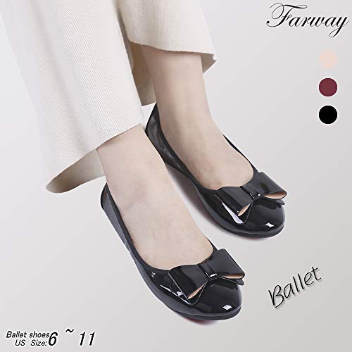 Farway Womens Foldable Soft Flat Shoes,Pointed Toe Cute Bow Ballet Flats, Round Toe Comfortable Slip On Ballerina Shoes… - Image 3