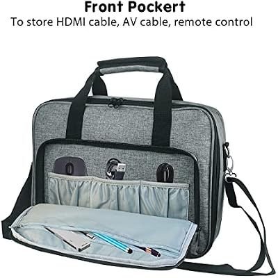 Boczif Projector Case, Portable Storage Travel Case with Laptop Compartment & Adjustable Shoulder Strap for Mini Projector and Accessories