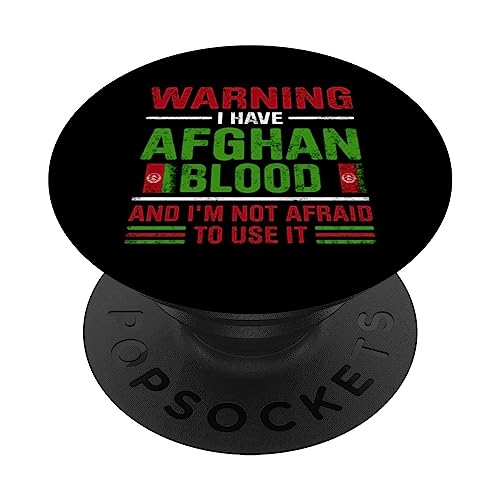 Afghanistan Afghan Roots Afghan Heritage Proud Afghan Flag PopSockets Swappable PopGrip, Black