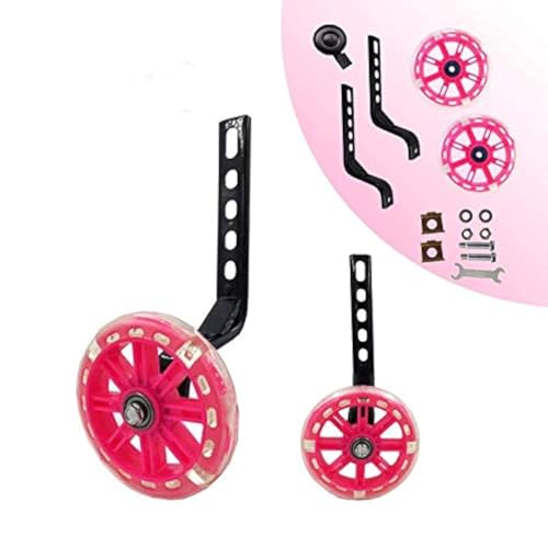 Image of training wheels flash mute wheel bicycle stabiliser mounted Kit compatible for bikes of 12 14 16 18 20 Inch, 1 Pair