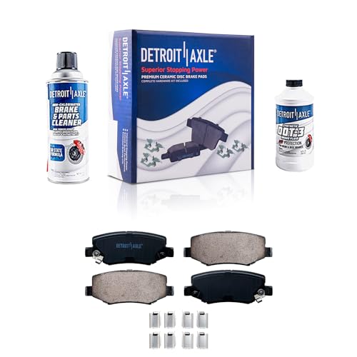 Image of Detroit Axle - Rear Brake Pads for Jeep Liberty Wrangler JK Dodge Nitro | Ceramic Brake Pads with Hardware Replacement