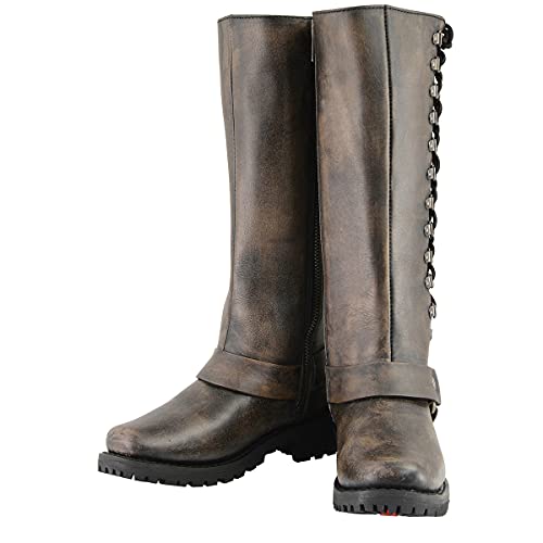 Image of Milwaukee Leather Women's Premium Leather Motorcycle Harness Boots Collection MBL - 8.5