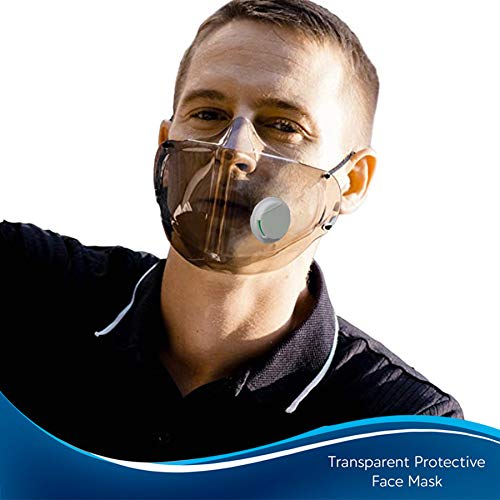 Durable Clear Face Masks, Reusable Transparent Face Protection, Washable and Reusable Clear Face_Shield, Visible Expression, Breathable, for Adult (Gray)