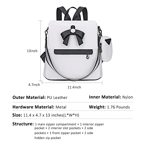 Image of ZOCAI Backpack Purse for Women Fashion Backpack Purses PU Leather Daypacks Anti-Theft Shoulder Bag Satchel Purse