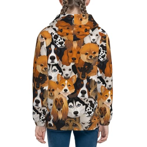 Dogs Different Breeds Kids Pullover Hoodies Boys Sweatshirts Girls Athletic Clothes with Pocket4