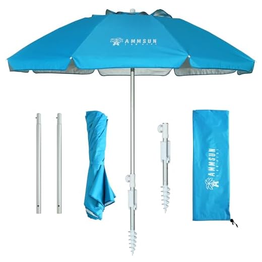 AMMSUN 6.5ft Compact Beach Umbrella