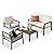 ZINUS Dillon Aluminum and Poly Lumber Outdoor 4 Piece Conversation Set, Patio Furniture Set, Weather Resistant and Rust Proof, Easy Assembly, Black