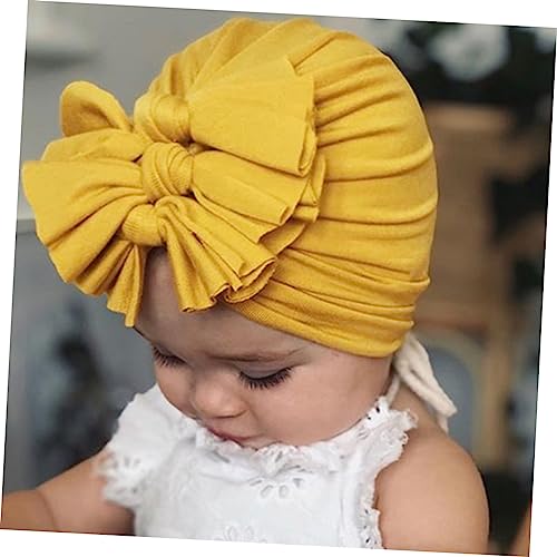 4Pcs Adorable Hats Soft Cotton Pullover Caps with Pleated Bow Fashionable Headwear for Boy Girl Years Dusty3