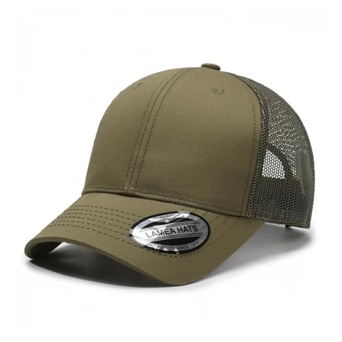 Gorra de béisbol trucker Richardson 112 verde militar unisex con visera curvada ajustable
