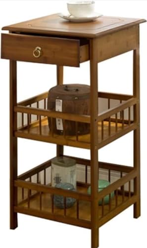 Mesita de noche vintage de madera, mesita de noche con estante y 2 cajones, mueble Shabby Chic para dormitorio, mesa consola