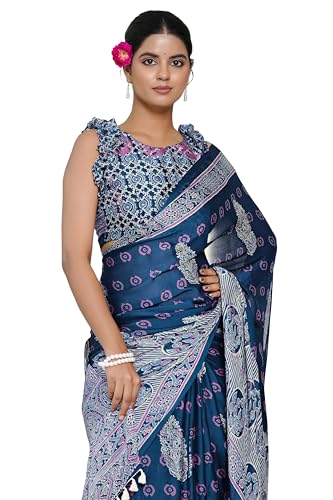 Image of MIRCHI FASHION Saree for Woman | Chiffon Floral Printed Breathable Occasional Sari with Blouse