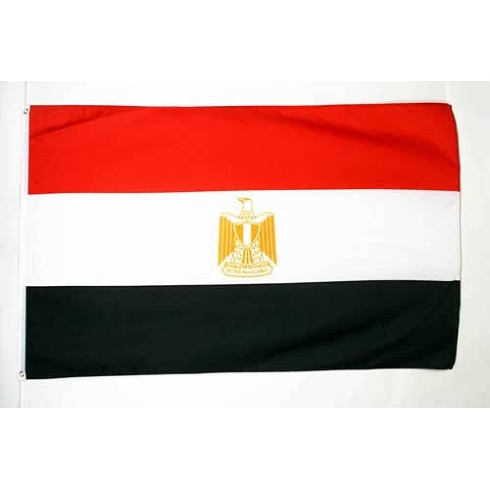 AZ FLAG - Egypt Flag - 3x5 Ft - Light Polyester Egyptian Banner with Two Brass Eyelets - Fade Resistant - Vivid Colors - 3' x 5' Feet - 150x90 Cm