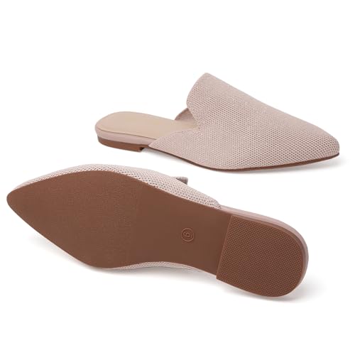 Image of Tilocow Knit Mules Office Slip on Loafers Business Casual Flats for Women