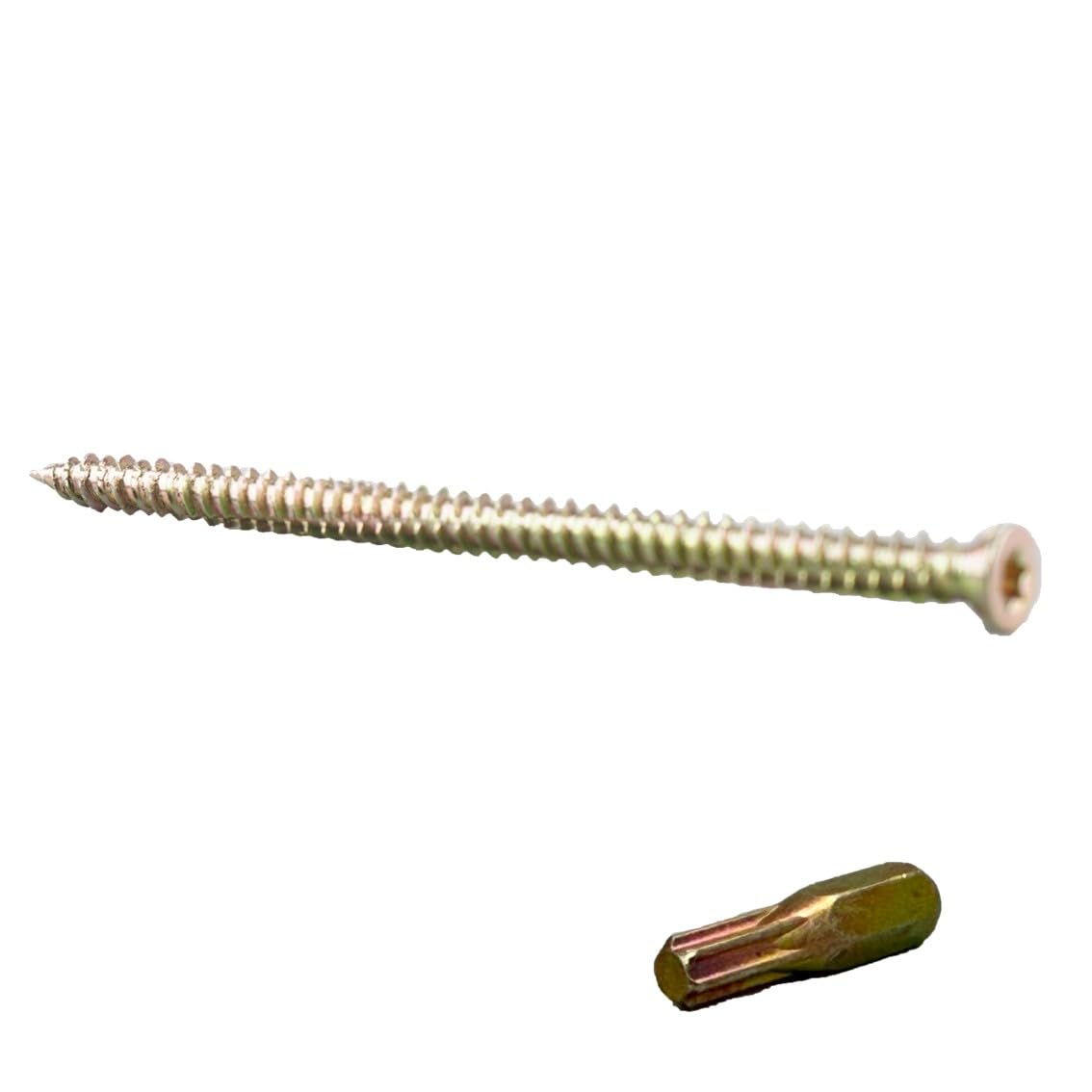 WK Electrical, Concrete Screws with Torx Bits, Zinc-Plated Countersunk Masonry Screws for Brick & Concrete