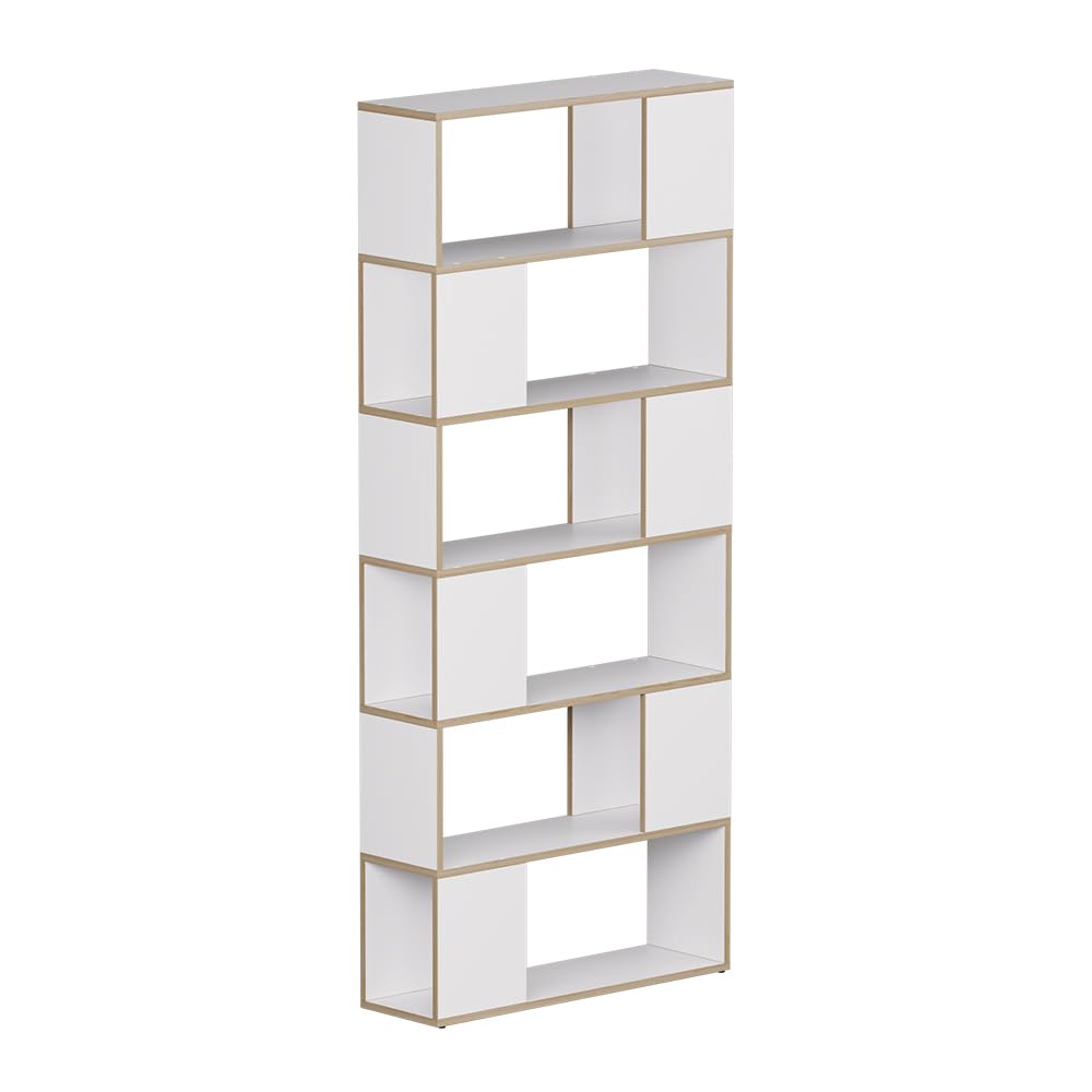 Vicco Séparation de pièce Eneos, Blanc/​chêne, 80x186cm, utilisable comme étagère autoportante pour Une Division Flexible de l'Espace