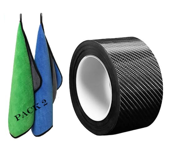 Finalize High Gloss Anti Scratch Car Sticker Carbon Fiber Paint Protection for Car Protection & Decoration for All Car Door Transparent Carbon Fiber Seal Strip Door Edge Guard (Protection Tape)