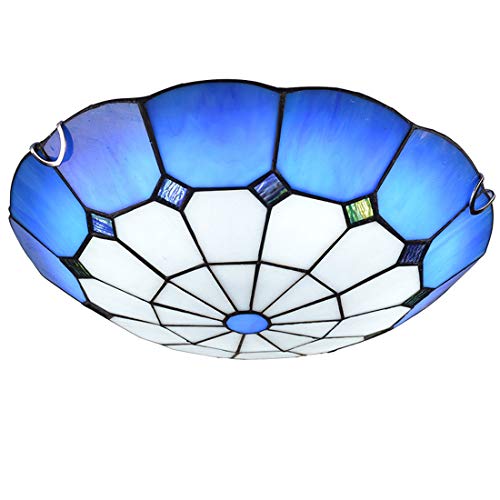 Plafonnier de plafond encastré vitrail bleu anti-pièce sombre