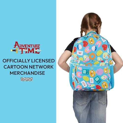 Adventure Time Classic Cartoon Backpack: Fin and Jake Allover Print Backpack by Cartoon Network - Light Blue2