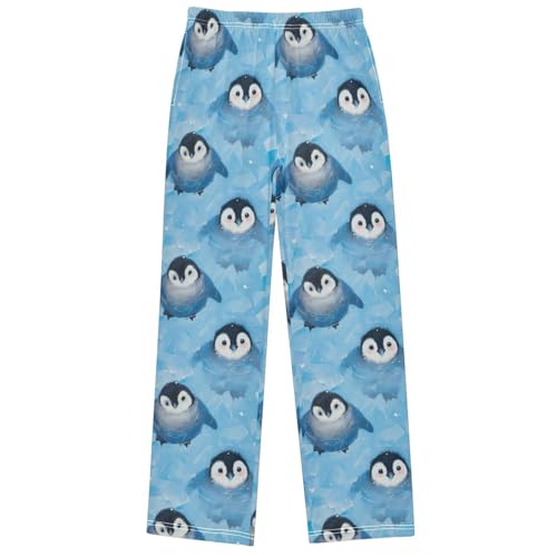 Boy's Pants Big Eyes Penguin Jogger Pants Elastic Waist Long Bottoms Trousers with Pockets 6-14 Years - Main Image