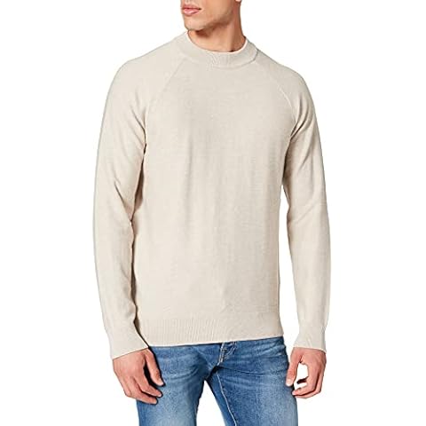 Scotch & Soda Suéter de Mangas Raglán de Punto Estructurado con Lana, Piedra Melange 0621, L para Hombre Cover