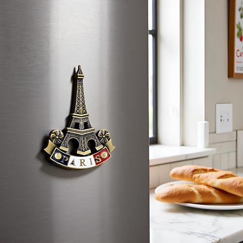 Imán metálico 3D Torre Eiffel souvenir París miniatura 4