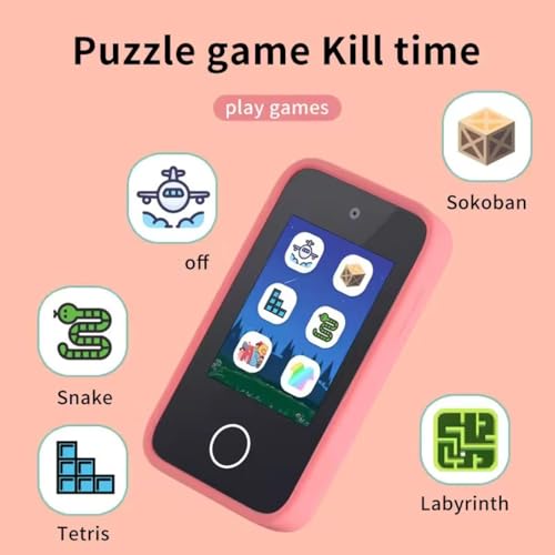Image of Mini Kids Small Smartphone Toy with Games : Dual Cameram Kids, Touch Screen, Multiple Games Mode, Small Smart Phone for Fun and Learning Blue