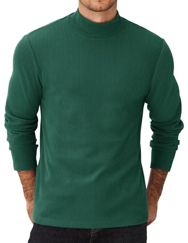 COOFANDY Men's Mock Turtleneck Sweater Long Sleeve Half Neck Pullover Thermal Casual Ribbed High Neck Pullover Sweater