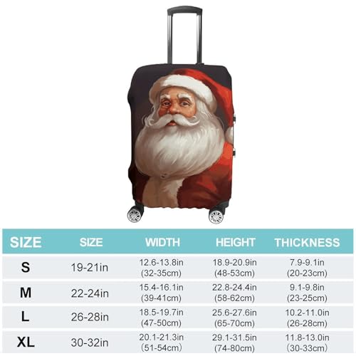 Santa Claus Printed Luggage Cover Protector, Fits 18-32 Inch Luggage2