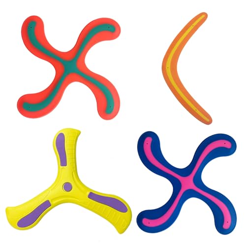 Kiuiom 4PCS Zurückkehrende Boomerang,Rückkehr Boomerang-Sportspielzeug,Wurfspiel Für Kinder Boomerang,Bumerang Flugspielzeug Für Kinder Flying,Für Im Freien Spielen,Für Anfänger Und Junge Werfer