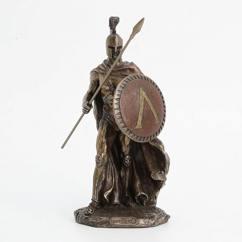 Estatua Leonidas espartano en resina con acabado bronce miniatura 2