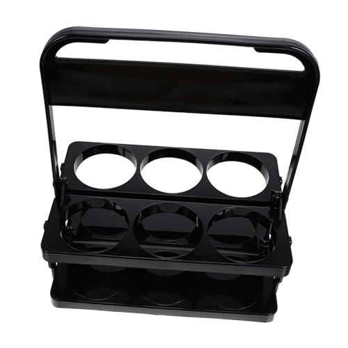 Warmhm Collapsible Beer Basket Carrier Rack Black Portable Six-bottle Beer Holding Organizer for Bar and Ktv Use