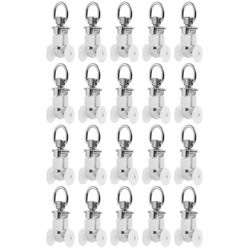 20 Pièces Rouleaux pour Rails de Rideaux en Métal, Accessoires de Glissement pour Voies de Rideau, Poulies pour Rails de Rideaux, Adaptés pour Salons,...