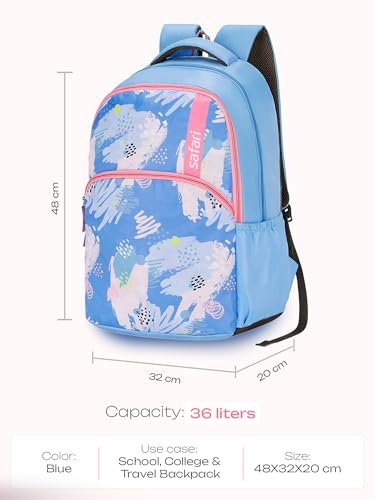 Image of Safari Bloomveil School Bag For Girls, Capacity - 36L, 2 Compartments Backpack For kids