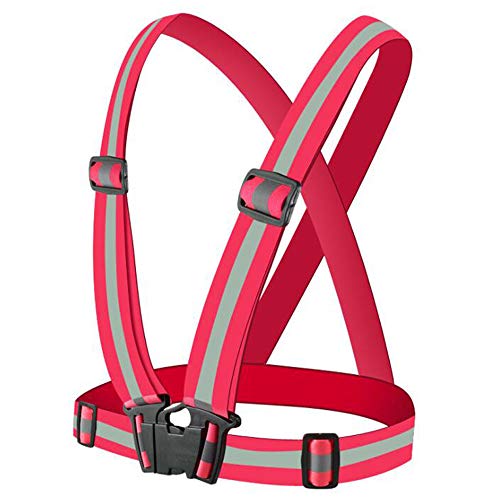 反射ベスト 安全ベスト 夜間作業服 交通警備 蛍光ベスト ジョギング 自転車 スポーツ 台風対策 調節可能 軽量 弾性高い 男女兼用 NiNiHome (赤)