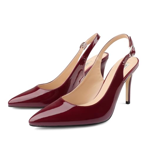 Image of JOY IN LOVE Womens Slingback High Heels Stiletto Pointed Closed Toe Pumps