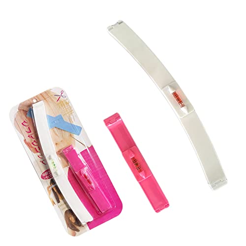 Hair Cutting Clip Tools, Professional DIY Home Bangs Trimmer Styling Aid Clip, Comb Hairstyle Typing Trim Ruler Kits for Layers Bangs, Bobs, Trims Split Ends (White/Pink)