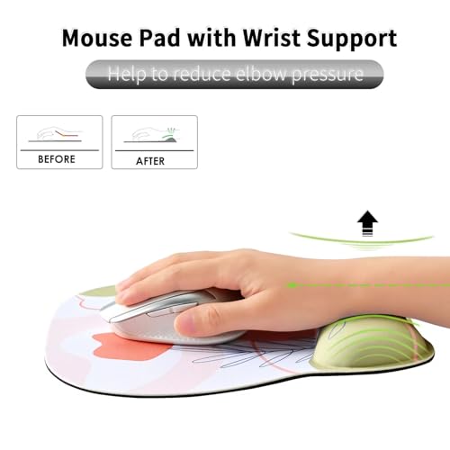 Image of EooCoo Ergonomic Mouse Pad with Wrist Support, Mousepad with Memory Foam Wrist Rest and Non-Slip Base for Computer, Cafe, Home & Office, 9.64 x 8.26 in Office Desk Accessories