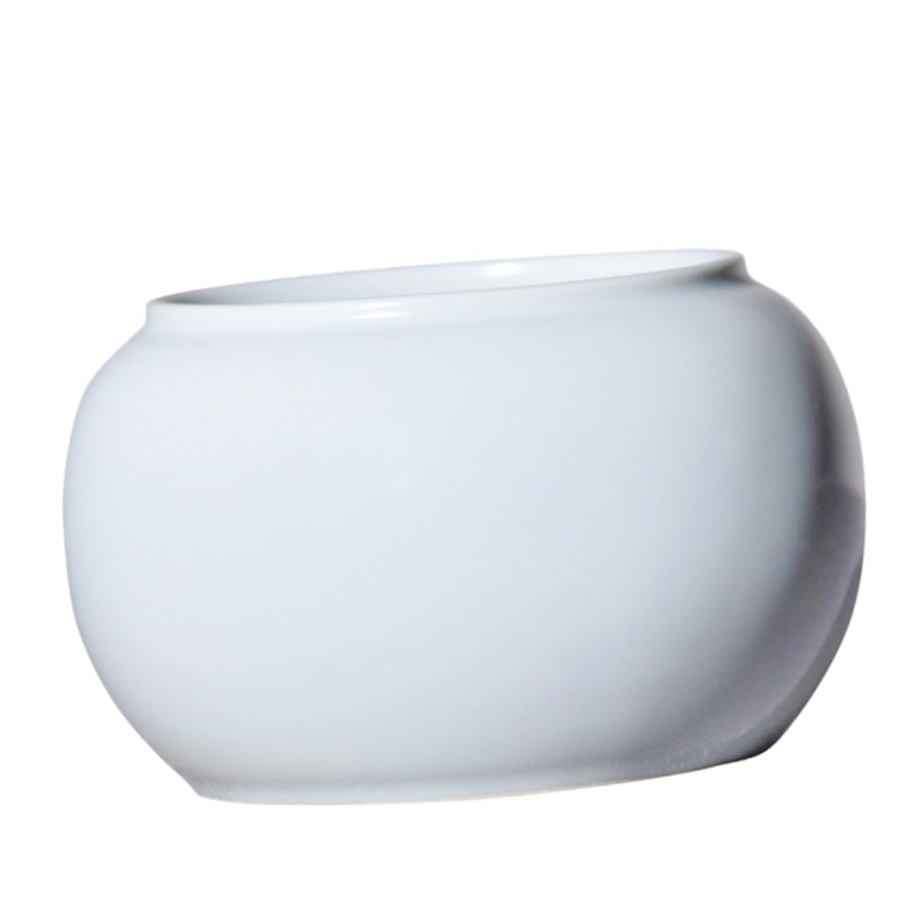 Pot à Eau Céramique Blanc pour Lave-pinceaux Léger et Portable, pour Cérémonie du Thé et Calligraphie, Design Simple et Élégant