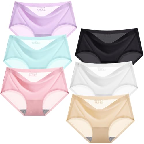 Teen Girls Seamless Knickers No Show Underwear Sport Yoga Panties Invisible Briefs for 8-18 Years